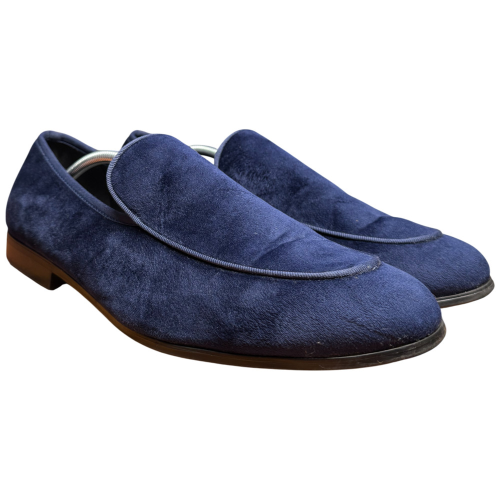 ALFANI Asher Men's 13M Blue Velvet Loafers Formal Smoking Loafer - Picture 2 of 12
